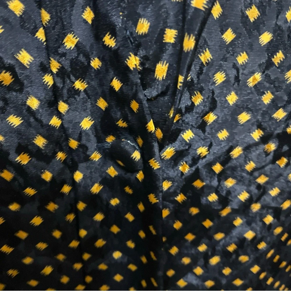 Ms. RUSS Navy and Gold Patterned Blouse - Picture 8 of 8